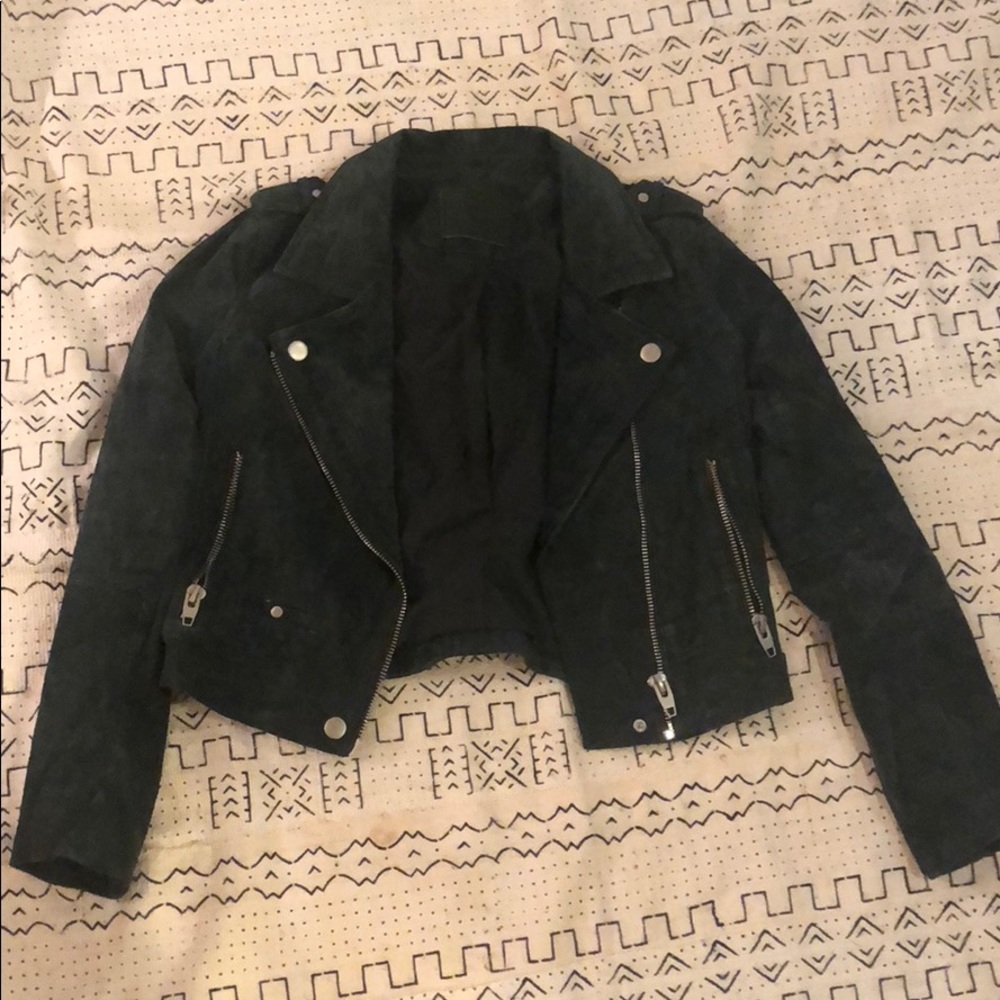 SLS Suede Evergreen Moto Jacket